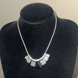 NWT The Sak Silver and Black Necklace